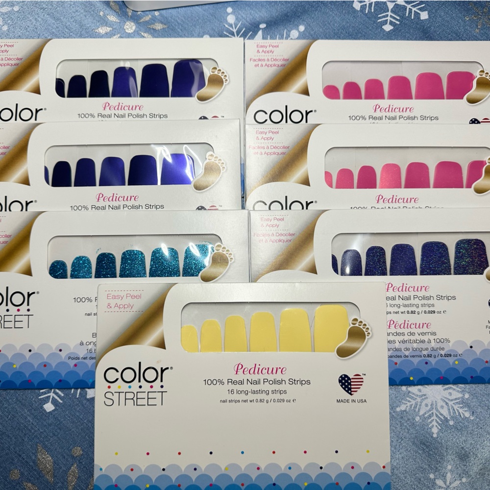 Color Street Vibrant Nail Polish Strips Pedicure Collection